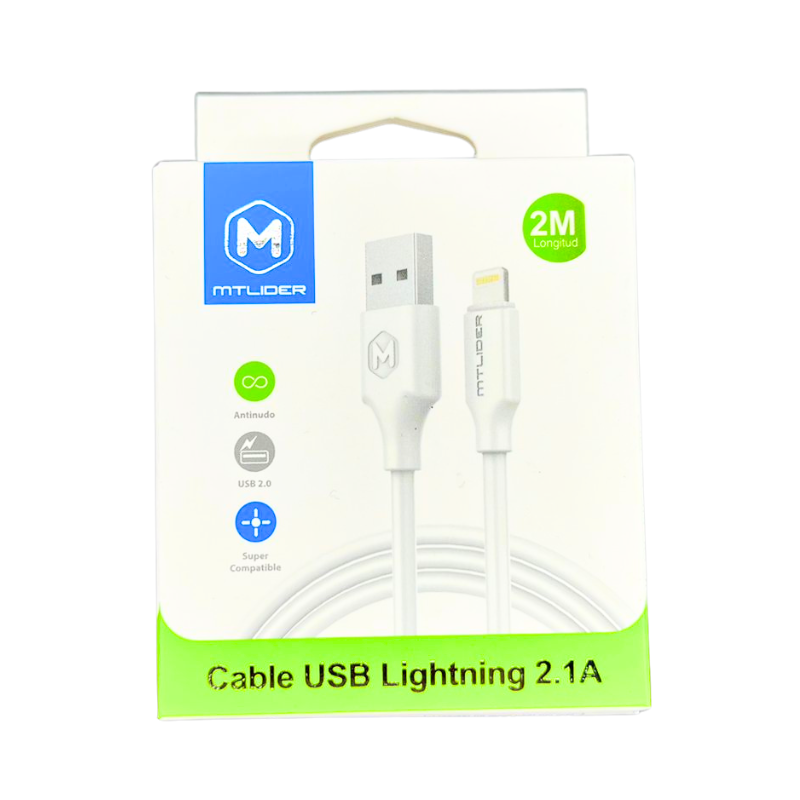 Cable usb Lightning 2 metros Mt Lider