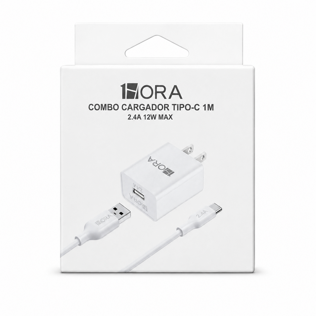 Combo Cargador 1hora Usb A a C Gar142